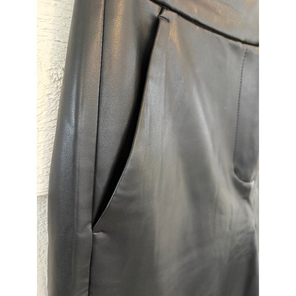J.Crew Kate Black Faux Leather Pants Size 00 NWT Perfecting Pockets Slim Fit - Picture 4 of 11